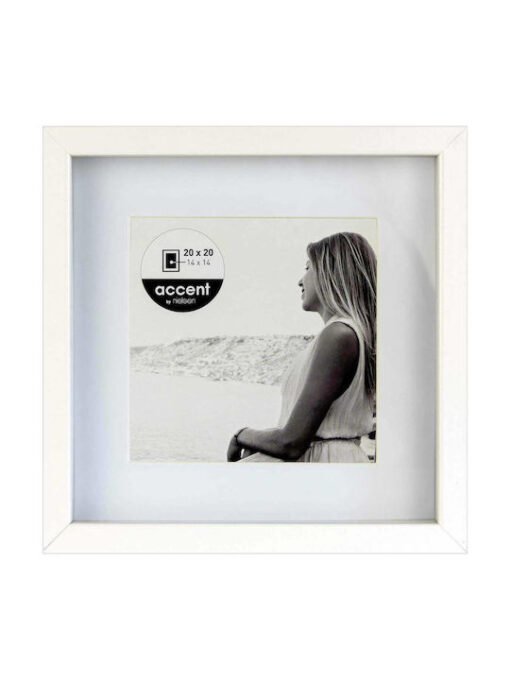 Nielsen Κορνίζα Ξύλινη 20x20cm με Λευκό Πλαίσιο
