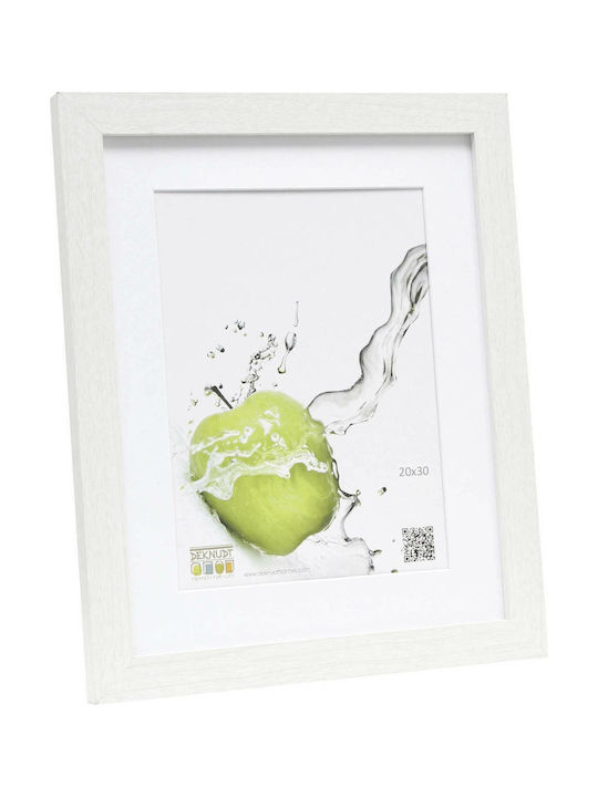Deknudt Κορνίζα Ξύλινη S66KF1 20x30cm με Λευκό Πλαίσιο White