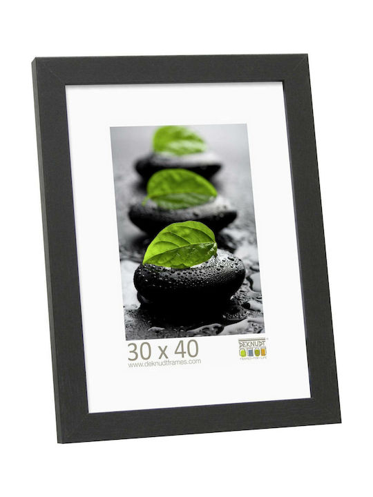 Deknudt Κορνίζα Ξύλινη S44CF2 30x40cm με Μαύρο Πλαίσιο Black
