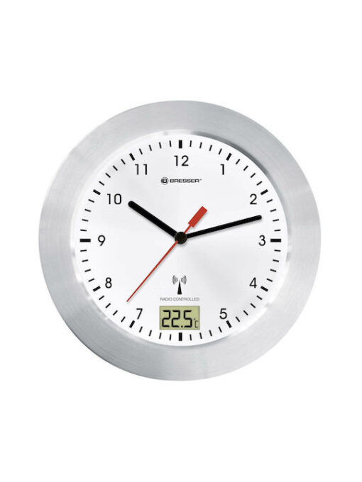 Bresser MyTime Bath Ρολόι Τοίχου Μεταλλικό Λευκό 17cm