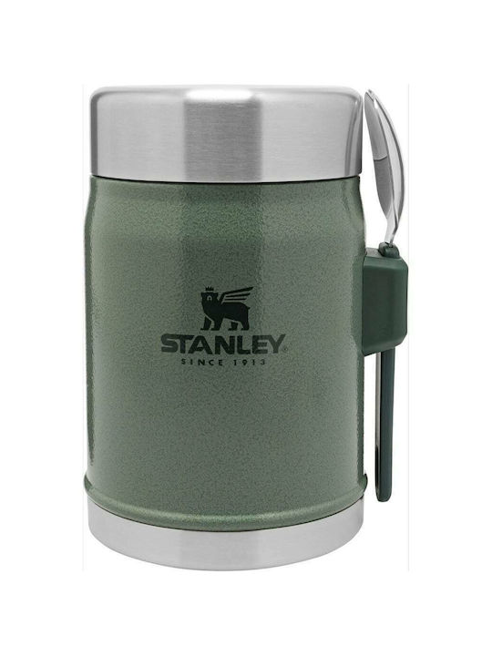 Stanley The Legendary Food Jar & Spork Δοχείο Φαγητού Θερμός Inox Hammertone Green 400ml