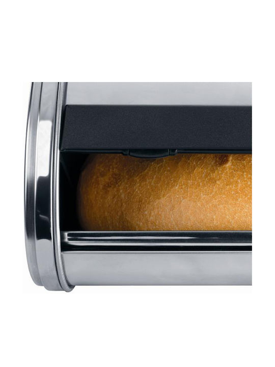 Brabantia Roll Top Bread Bin Ψωμιέρα με Καπάκι Μεταλλική σε Ασημί Χρώμα 31.6x26.5x17.3cm - Image 2