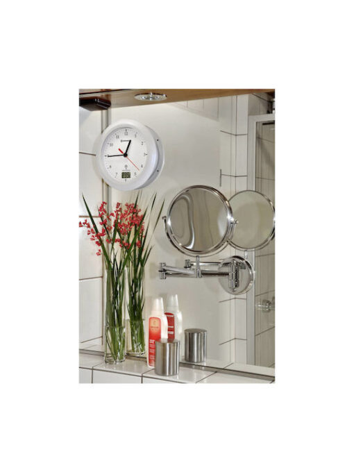 Bresser MyTime Bath Ρολόι Τοίχου Μεταλλικό Λευκό 17cm - Image 2