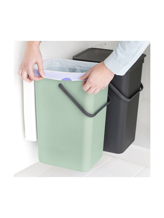 Brabantia Sort&Go Κάδος Απορριμμάτων Πλαστικός Dark Grey & Jade Green 16lt 2τμχ - Image 4