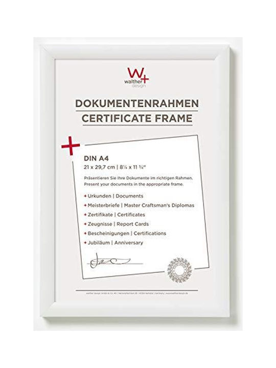 Walther Κορνίζα Τοίχου Μεταλλική 21x29.7cm με Λευκό Πλαίσιο