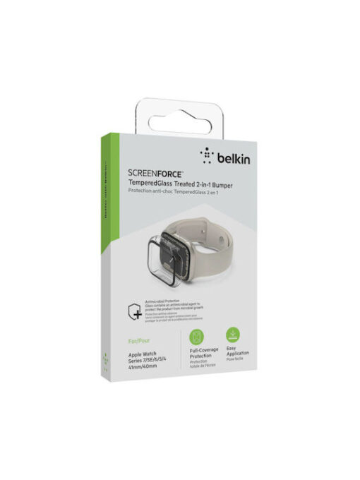 Belkin ScreenForce TemperedCurve Πλαστική Θήκη με Τζαμάκι σε Διάφανο χρώμα για το Apple Watch 41mm - Image 3