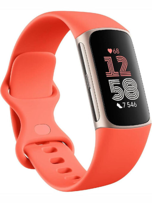 Fitbit Charge 6 με Παλμογράφο Champagne / Coral