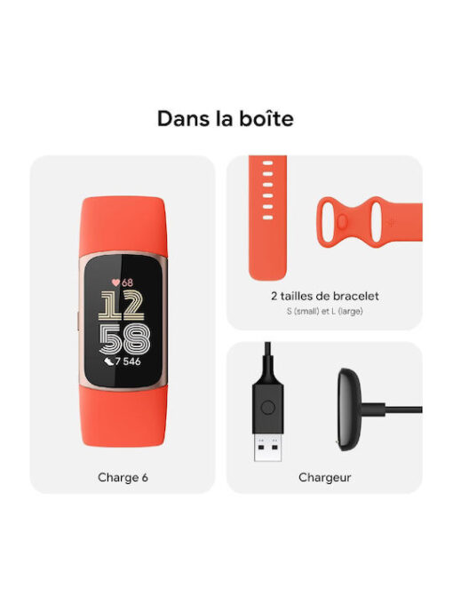 Fitbit Charge 6 με Παλμογράφο Champagne / Coral - Image 3