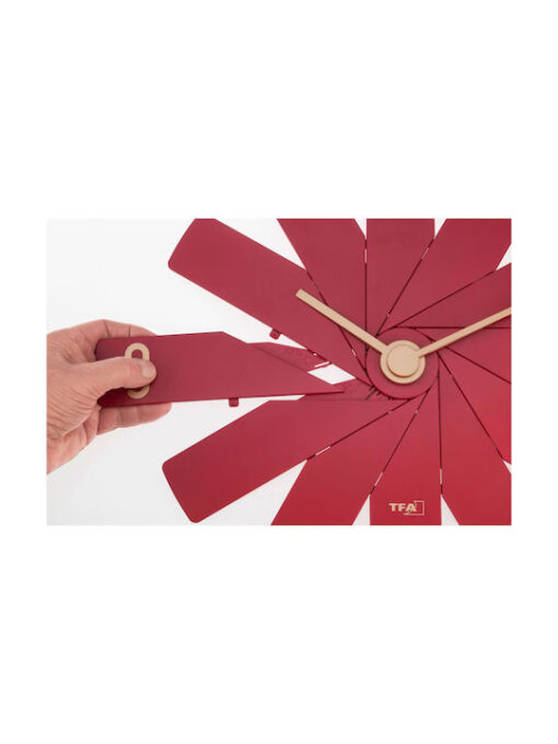 TFA Clock Ρολόι Τοίχου Κόκκινο Ø40cm - Image 6