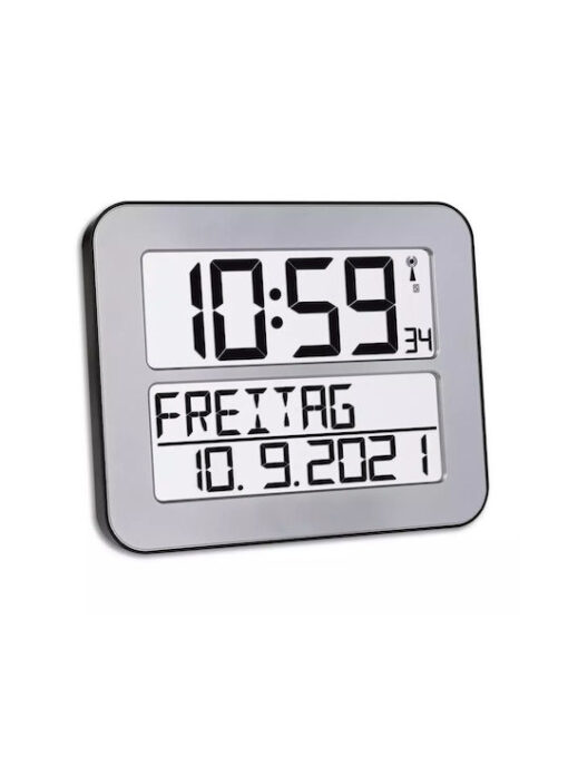 TFA Επιτραπέζιο Ρολόι με Ξυπνητήρι Ασημί 60.4512.54