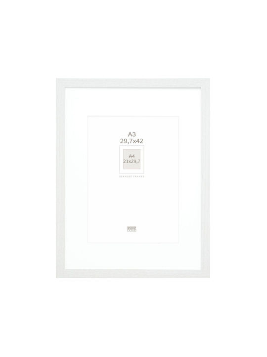 Deknudt Κορνίζα Ξύλινη 29.7x42cm με Λευκό Πλαίσιο