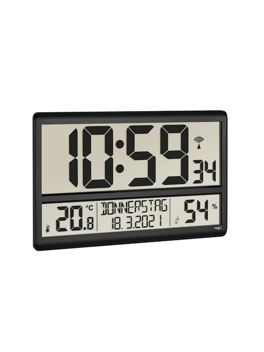 TFA Ρολόι Τοίχου Ψηφιακό Πλαστικό 36x23.5cm