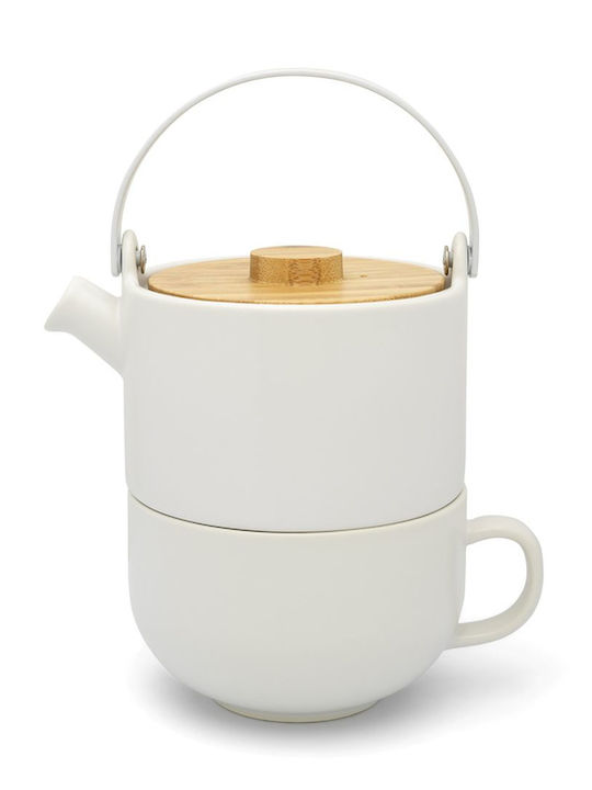 Bredemeijer Umea Tea-for-One Σετ Τσαγιού Μαντεμένιο με Κούπα White 2τμχ - Image 3