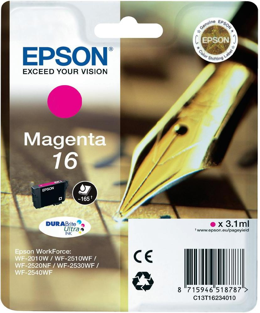Epson 16 Γνήσιο Μελάνι Εκτυπωτή InkJet Ματζέντα (C13T16234010 C13T16234012)