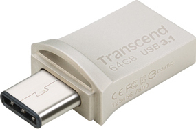 Transcend JetFlash 890 64GB USB 3.1 Stick με σύνδεση USB-A & USB-C Μαύρο - Image 3