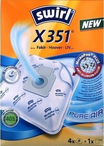 Swirl X351 Σακούλες Σκούπας 4τμχ Συμβατή με Σκούπα Hoover