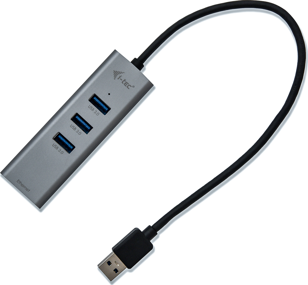i-tec USB 3.0 Hub 3 Θυρών με σύνδεση USB-A / Ethernet Γκρι - Image 2
