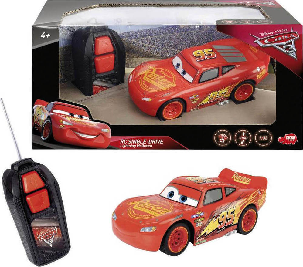 Dickie Cars 3 Lightning McQueen Single Drive Τηλεκατευθυνόμενο Αυτοκίνητο