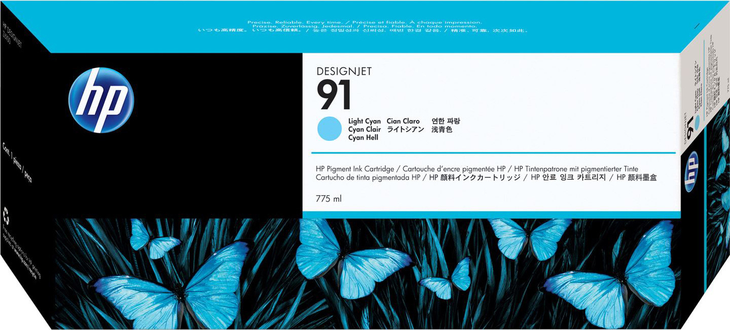 HP 91 Γνήσιο Μελάνι Εκτυπωτή InkJet Ανοιχτό Κυανό (C9470A)