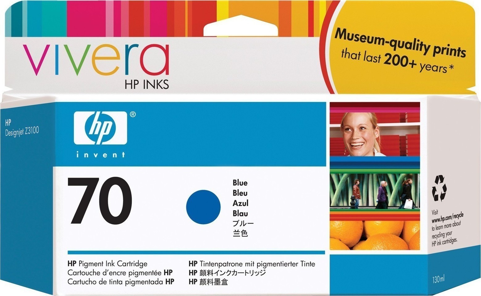 HP 70 Γνήσιο Μελάνι Εκτυπωτή InkJet Μπλε (C9458A) - Image 2