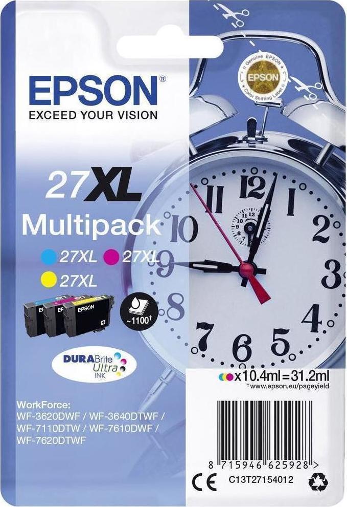 Epson 27XL Γνήσιο Πακέτο 3 Μελανιών Εκτυπωτή InkJet Κίτρινο / Κυανό / Ματζέντα (C13T27154010 C13T27154012) - Image 2