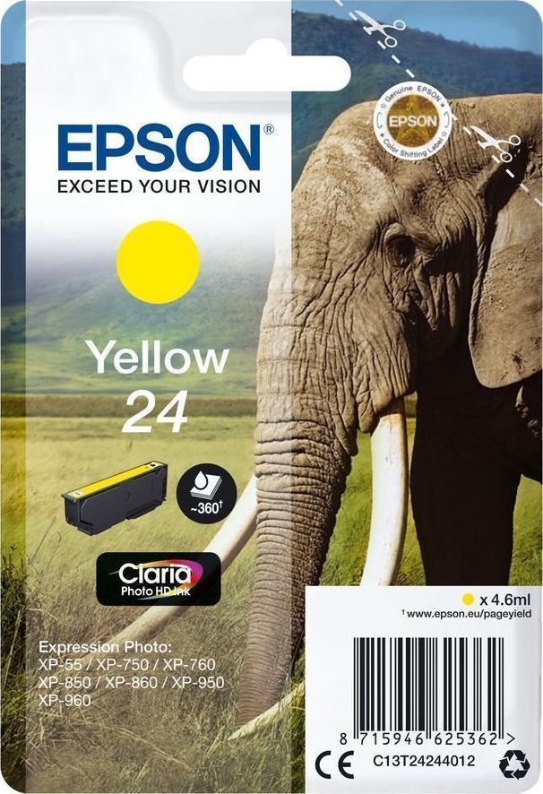 Epson 24 Yellow Γνήσιο Μελάνι Εκτυπωτή InkJet Κίτρινο (C13T24244010 C13T24244012) - Image 2