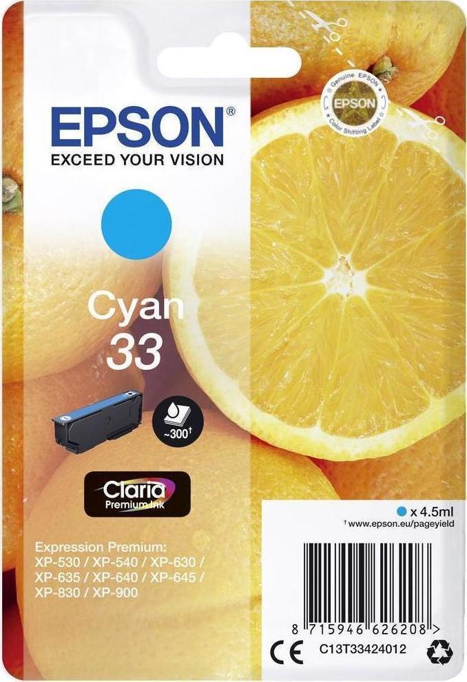 Epson 33 Cyan Γνήσιο Μελάνι Εκτυπωτή InkJet Κυανό (C13T33424010 C13T33424012) - Image 2