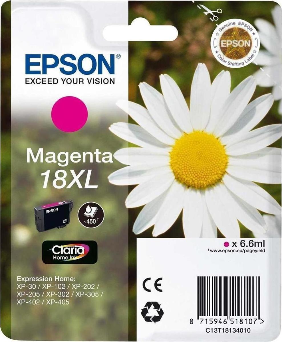 Epson 18XL Γνήσιο Μελάνι Εκτυπωτή InkJet Ματζέντα (C13T18134010 C13T18134012)