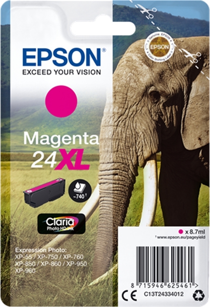 Epson 24XL Γνήσιο Μελάνι Εκτυπωτή InkJet Ματζέντα (C13T24334010 C13T24334012) - Image 3