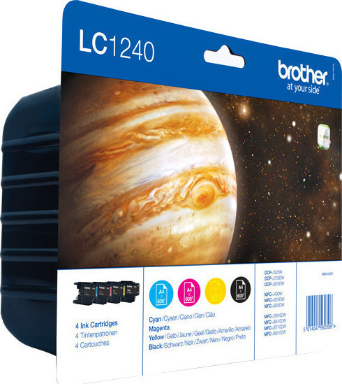 Brother LC1240 Γνήσιο Πακέτο 4 Μελανιών Εκτυπωτή InkJet Κίτρινο / Κυανό / Ματζέντα / Μαύρο (LC-1240VALBPDR) - Image 2