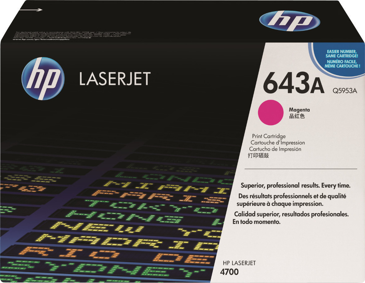 HP 643A Γνήσιο Toner Laser Εκτυπωτή Ματζέντα 10000 Σελίδων (Q5953A)