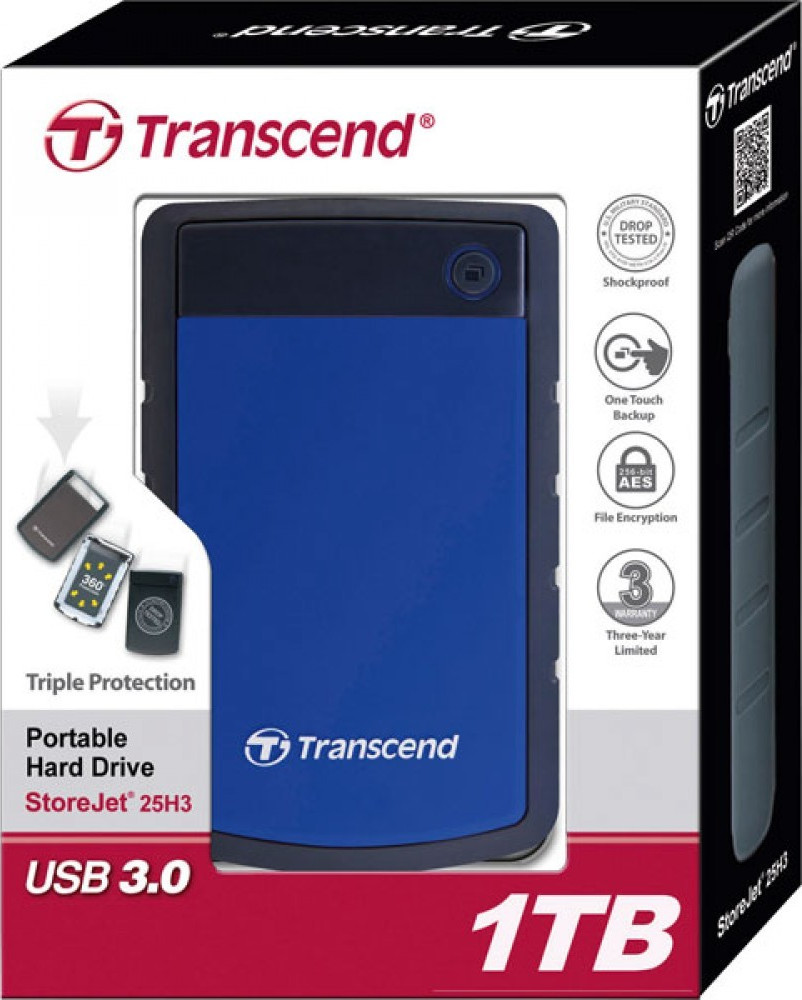 Transcend StoreJet 25H3 USB 3.0 Εξωτερικός HDD 1TB 2.5" Μπλε - Image 10