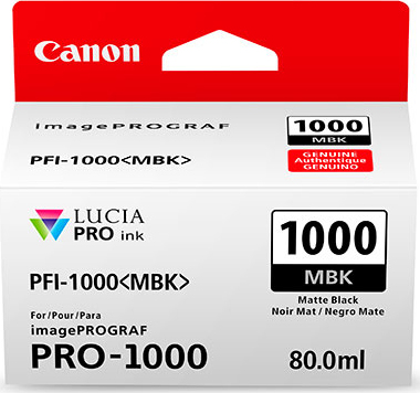 Canon PFI-1000MBK Matte Black Γνήσιο Μελάνι Εκτυπωτή InkJet Μαύρο (0545C001) - Image 2