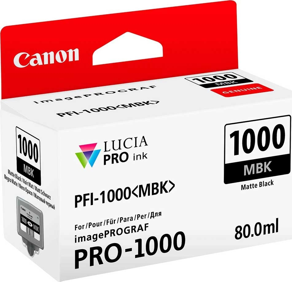 Canon PFI-1000MBK Matte Black Γνήσιο Μελάνι Εκτυπωτή InkJet Μαύρο (0545C001)