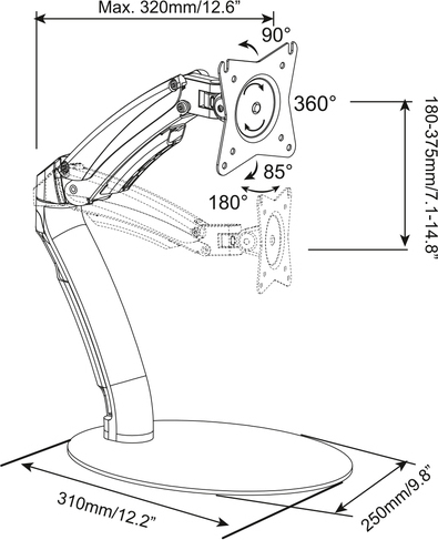 Digitus (DA-90365) Επιτραπέζια Βάση Οθόνης έως 27" - Image 8