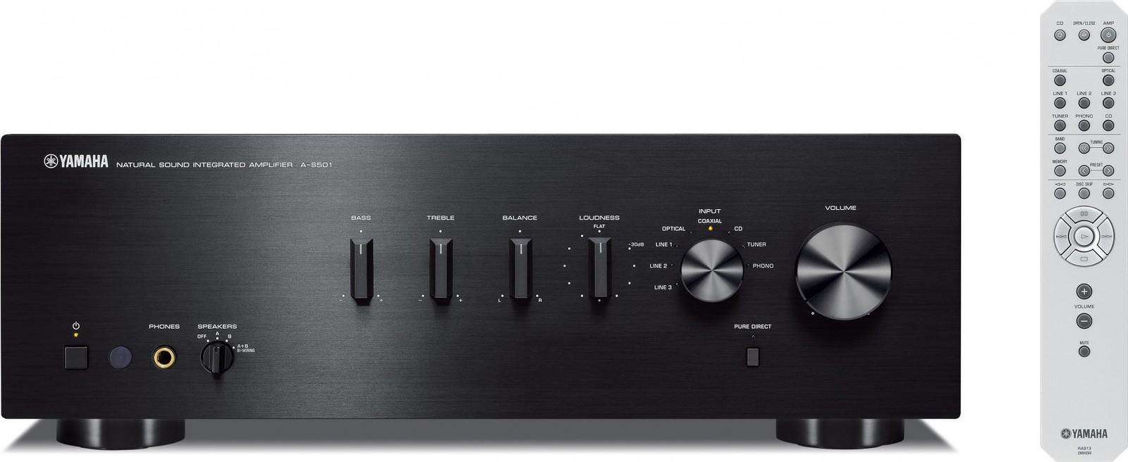 Yamaha A-S501 Ολοκληρωμένος Ενισχυτής Hi-Fi Stereo 120W/4Ω 85W/8Ω S000.30901 Μαύρος