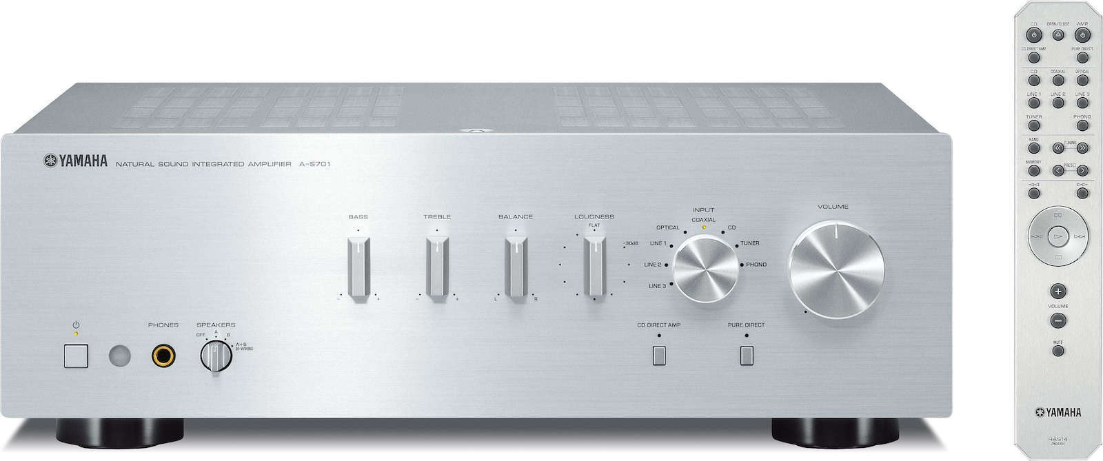 Yamaha A-S701 Ολοκληρωμένος Ενισχυτής Hi-Fi Stereo 160W/4Ω 100W/8Ω Ασημί