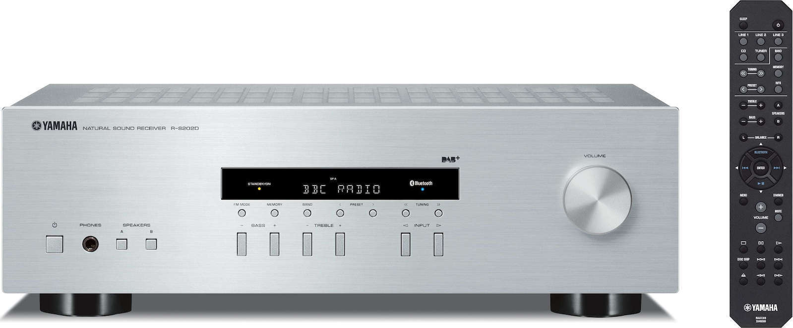 Yamaha R-S202D Ολοκληρωμένος Ενισχυτής Hi-Fi Stereo 115W/4Ω 140W/8Ω S090.31146 Ασημί