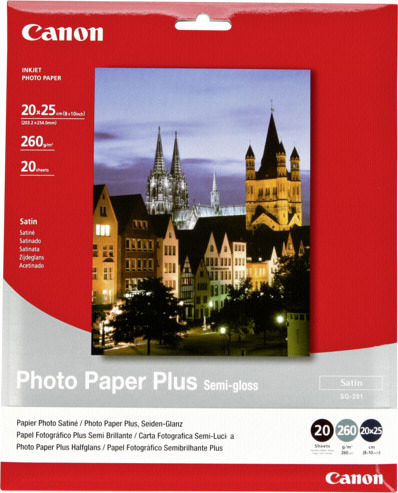 Canon SG-201 Φωτογραφικό Χαρτί Plus 20x25 260gr/m² για Εκτυπωτές Inkjet 20 Φύλλα