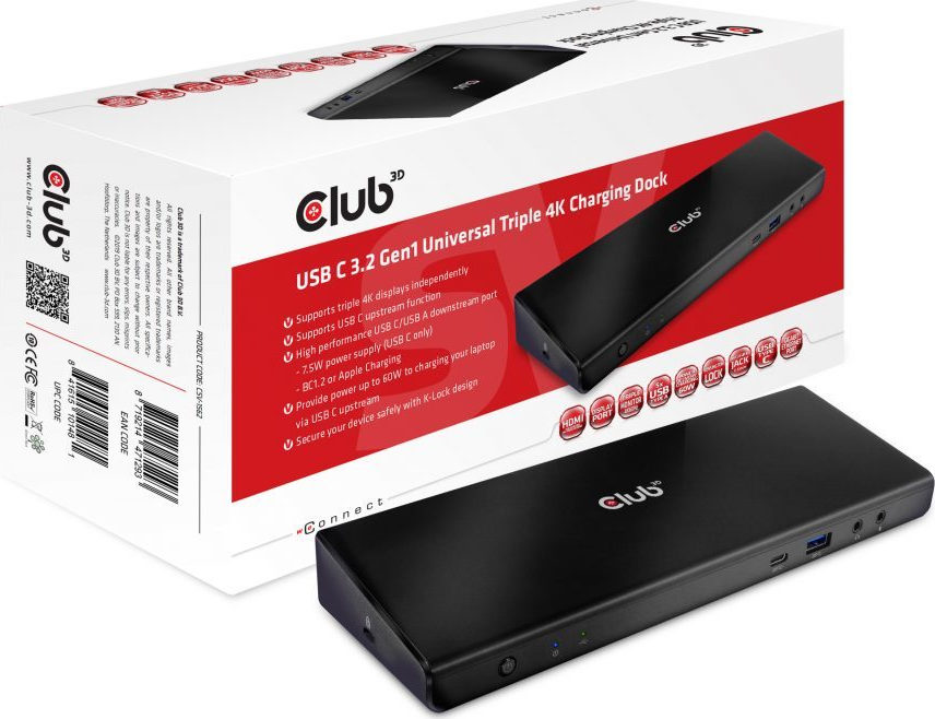 Club3D USB-C Docking Station με HDMI/DisplayPort 4K PD Ethernet (CSV-1562)