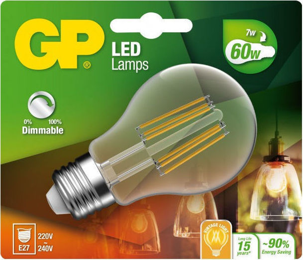 GP Batteries Λάμπα LED Dimmable 7W για Ντουί E27 Θερμό Λευκό - Image 2