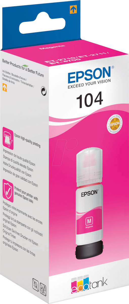 Epson 104 Γνήσιο Μελάνι Εκτυπωτή InkJet Ματζέντα (C13T00P340) - Image 2