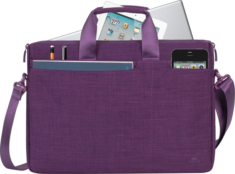 Rivacase Biscayne 8335 Τσάντα Ώμου / Χειρός για Laptop 15.6" σε Μωβ χρώμα - Image 2