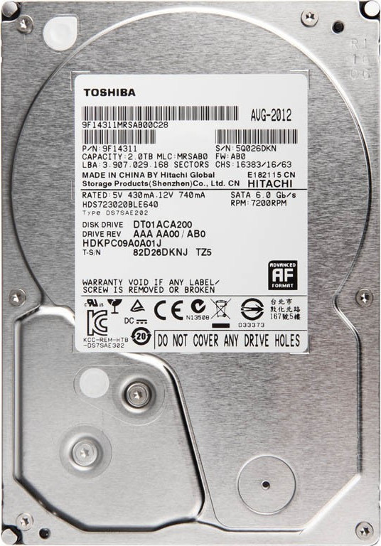 Toshiba DT01 2TB 3.5" 7200rpm DT01ACA200 - Image 3