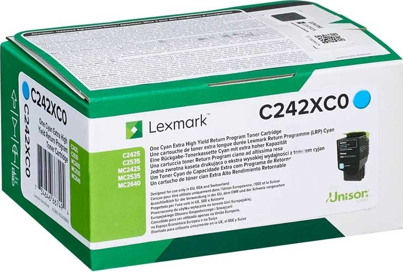 Lexmark C242XC0 Γνήσιο Toner Laser Εκτυπωτή Κυανό Return Program Extra High Yield 3500 Σελίδων - Image 3