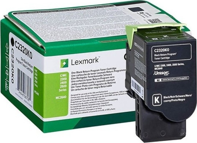 Lexmark C2320K0 Γνήσιο Toner Laser Εκτυπωτή Μαύρο Return Program 1000 Σελίδων - Image 2
