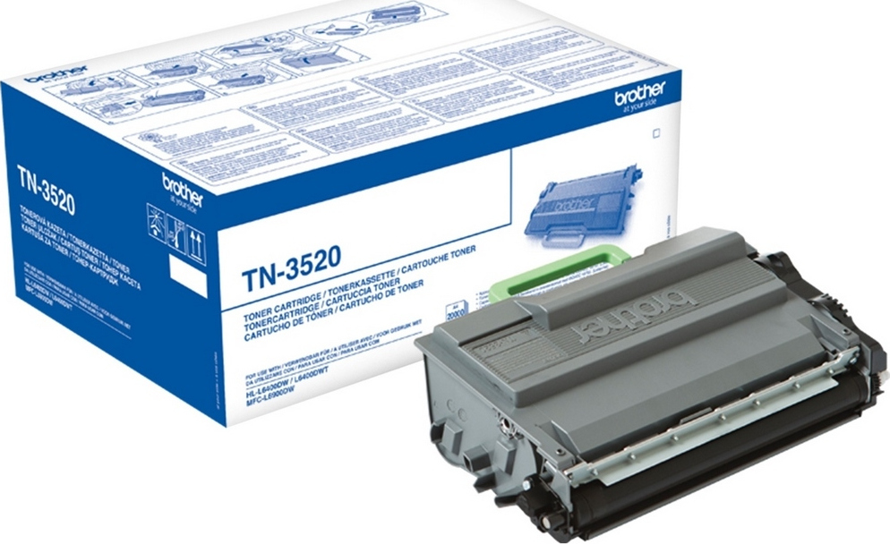 Brother TN-3520 Γνήσιο Toner Laser Εκτυπωτή Μαύρο High Yield 20000 Σελίδων (TN-3520)