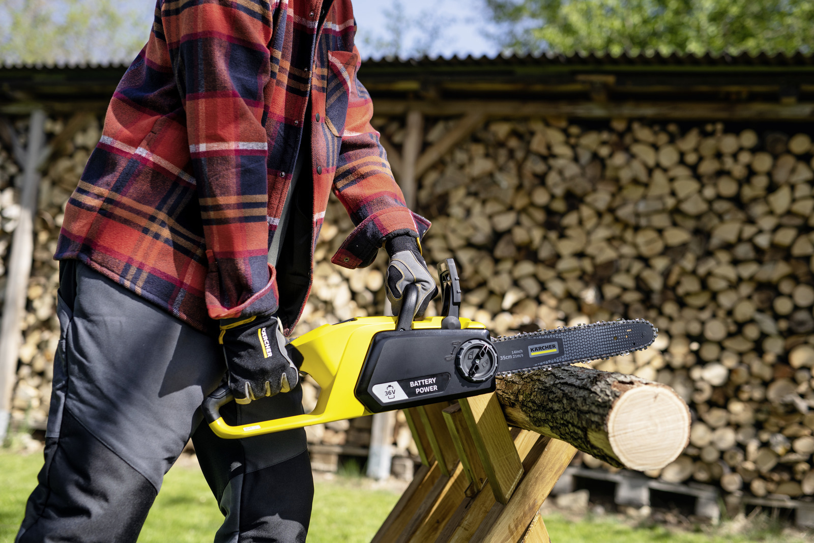 Karcher CNS 36-35 Battery Αλυσοπρίονο Μπαταρίας Solo Brushless 36V 5.5kg με Λάμα 35cm - Image 5
