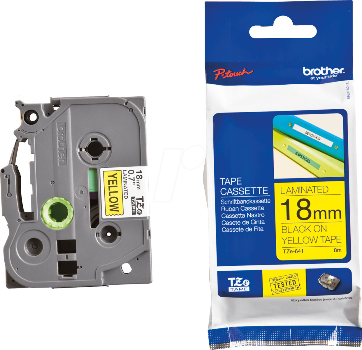 Brother Ταινία Ετικετογράφου 8m x 18mm σε Κίτρινο Χρώμα