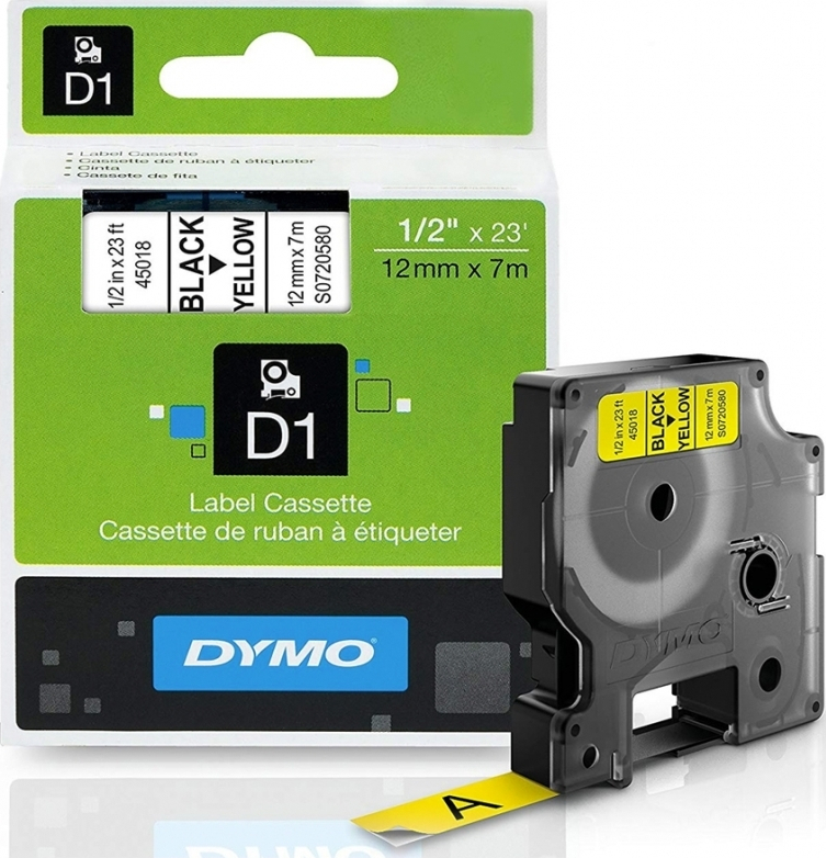 Dymo 45018 Ταινία Ετικετογράφου 7m x 12mm σε Κίτρινο Χρώμα - Image 2